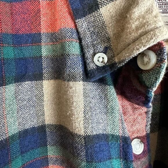 Wallace & Barnes Wool Blend Red Plaid Flannel Shirt Men’s‎ L EUC - Picture 3 of 9